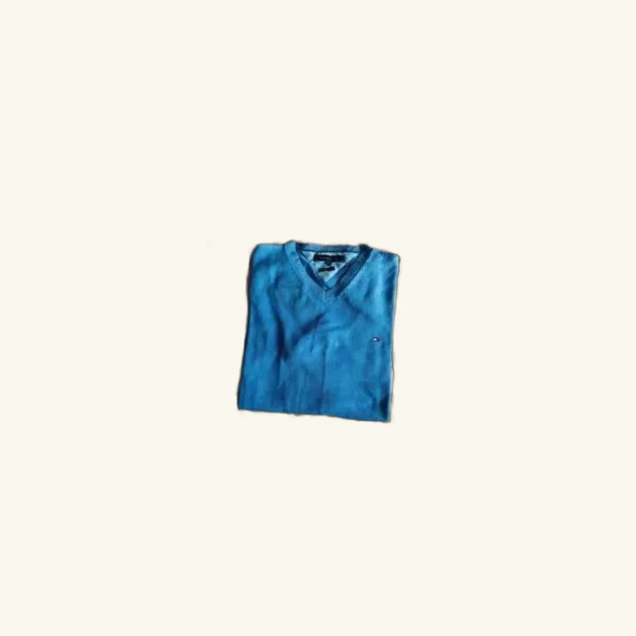 Pull Tommy Hilfiger bleu col V M
