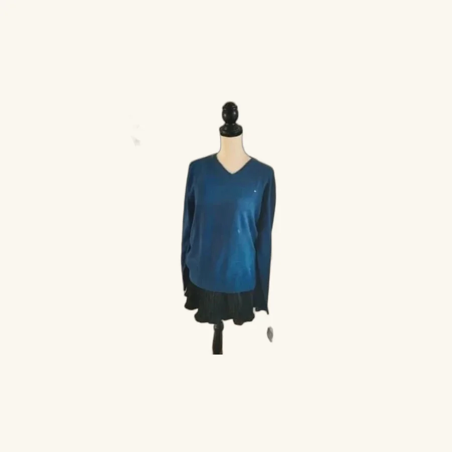 Pull Tommy Hilfiger col V bleu M